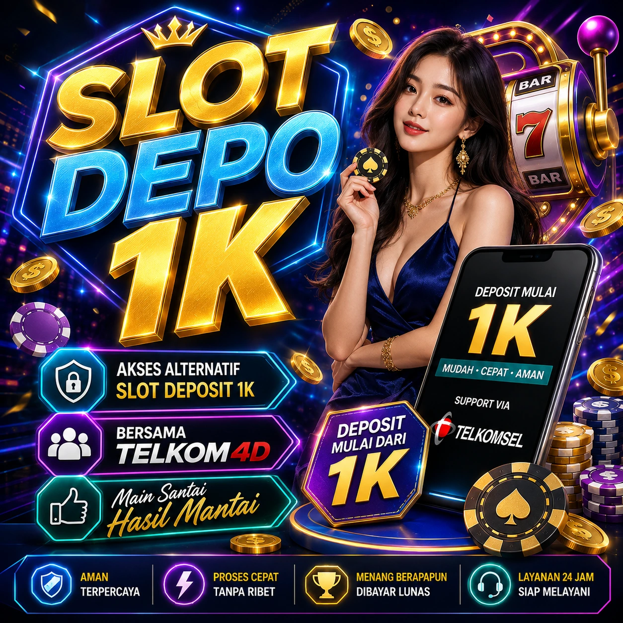 TELKOM4D: Slot Deposit 1000 Murah Modal Receh Kualitas Terjamin Menang Berkali-kali